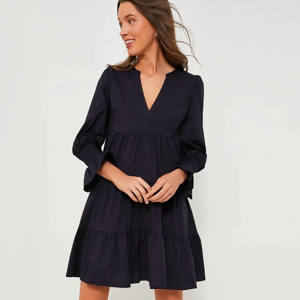 Tuckernuck Pomander Place  Navy Cotton Poplin Kenzo Dress